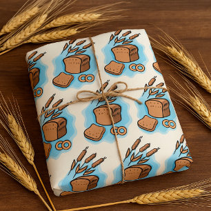 Papel De Regalo Pan Integral Rústico Comida de Granja