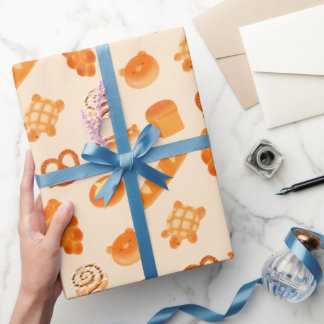 Papel De Regalo Panadería esponjosa variedad de pan snack al estil