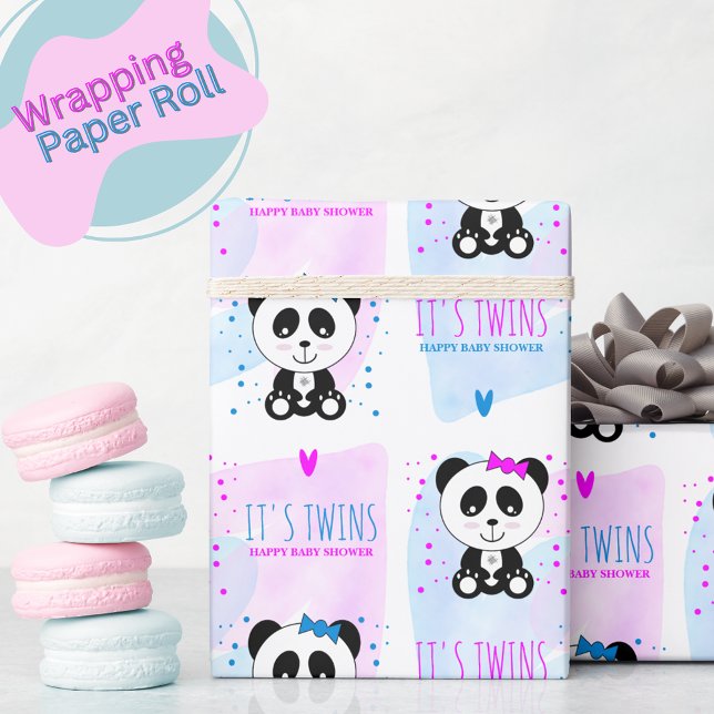 Papel De Regalo Panda Bear Chica y Boy Twins (Subido por el creador)