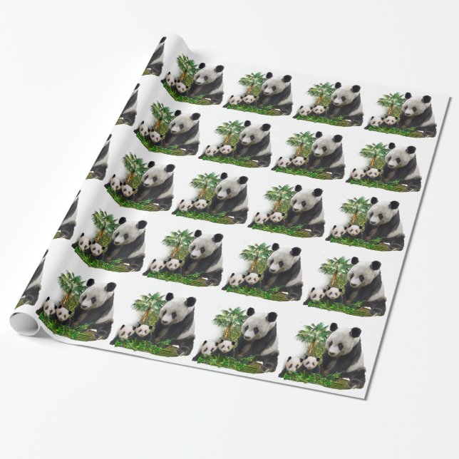 Papel De Regalo Panda Bears (Desenrollado)