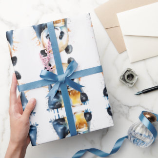 Papel De Regalo Panda Beer Wildlife & Nature Water Color Set