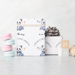 Papel De Regalo Panda de bebé acuarela con banderas de amarre