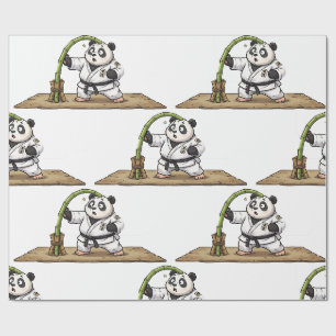 Papel De Regalo Panda de Karate Divertido Fracaso de Artes Marcial