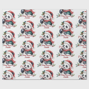 Papel De Regalo Panda de Navidad Personalizado Oso Panda Lindo