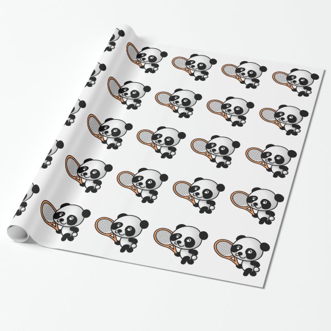 Papel De Regalo Panda del tenis (Desenrollado)