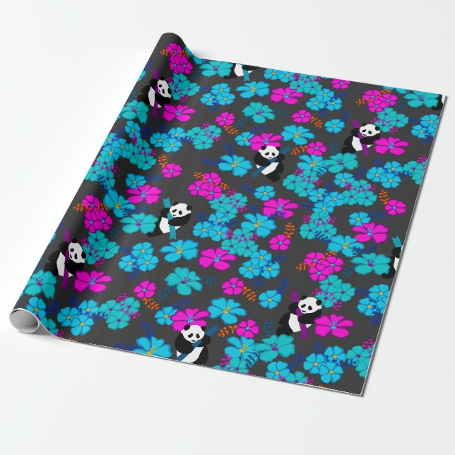 Papel De Regalo Panda Paradise Bloom (Desenrollado)