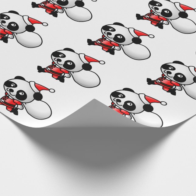 Papel De Regalo Panda Santa (Esquina)