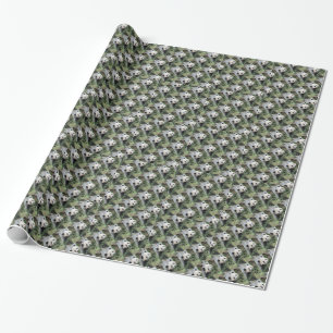 Papel De Regalo Pandas pequeños y pequeños, verdes