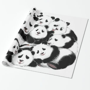 Papel De Regalo Pandas Wrapping Paper Family Gift