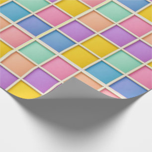 Papel De Regalo Panel de rejilla geométrica colorida