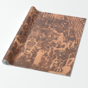 Papel De Regalo Panel de Rochester para petroglifos nativos estado