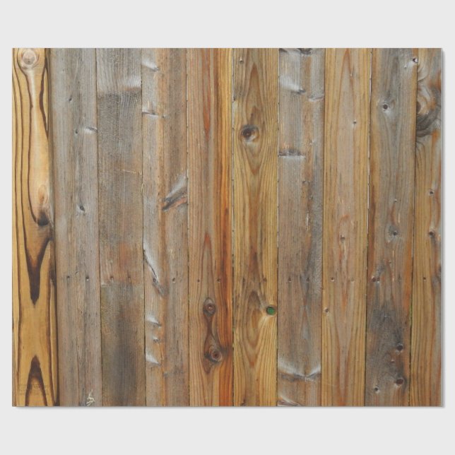 Papel De Regalo Panel Madera, Esgrima, Barnwood Rústica (Superficie plana)