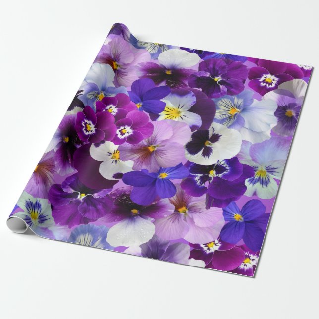 Papel De Regalo Pansitas coloridas, flores de Bonito, (Desenrollado)