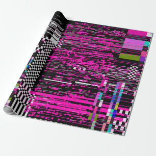 Papel De Regalo Pantalla retro VHS brillante con parpadeo y rota