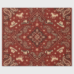 Papel De Regalo Pañuelo de bandana vintage occidental de vaquero r