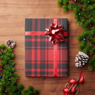 Papel De Regalo Pañuelo de cuadros rojos y negros