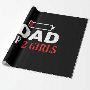 Papel De Regalo Papá de 2 Chicas en el Día del Padre