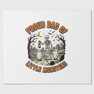 Papel De Regalo Papá de Halloween Pequeños Monstruos Noche