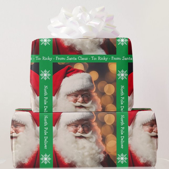 Papel De Regalo Papá Noel Añadir a los Chicas Navidades Green (Subido por el creador)