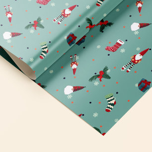 Papel De Regalo Papa Noel, calcetines navideños y regalos