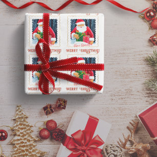 Papel De Regalo Papá Noel chic de Navidad bajo la nieve con regalo