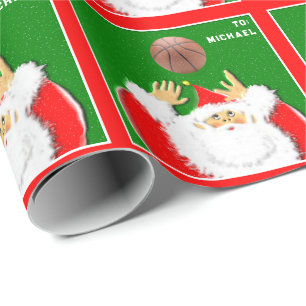 Papel De Regalo Papá Noel de baloncesto
