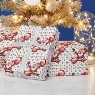 Papel De Regalo Papá Noel de baloncesto está jugando Navidad