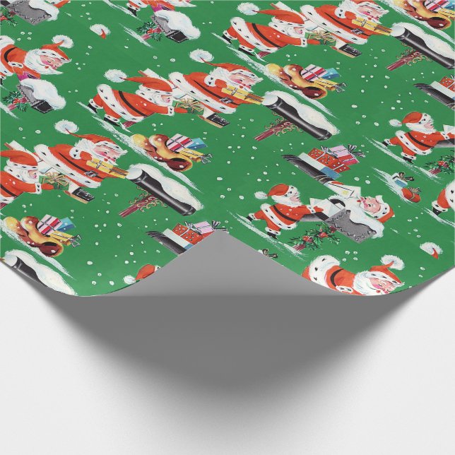 Papel De Regalo Papá Noel de Navidad (Esquina)