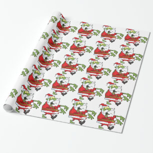 Papel De Regalo Papá Noel divertido de Navidad zombie