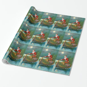 Papel De Regalo Papá Noel en barco