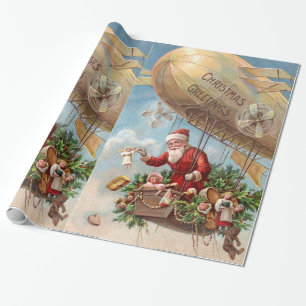 Papel De Regalo Papá Noel en dirigible