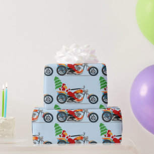 Papel De Regalo Papá Noel en un helicóptero cargando un árbol de N