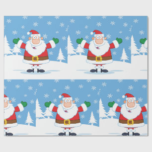 Papel De Regalo Papá Noel en una escena invernal nevada