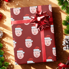 Papel De Regalo Papá Noel Envuelto, Envoltura Regalo Con Cara