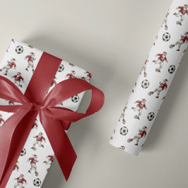 Papel De Regalo Papá Noel Fútbol Navidad