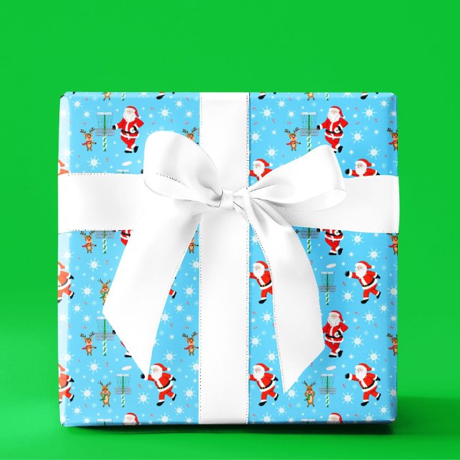 Papel De Regalo Papá Noel jugando patrón de disco de golf de Navid (Subido por el creador)