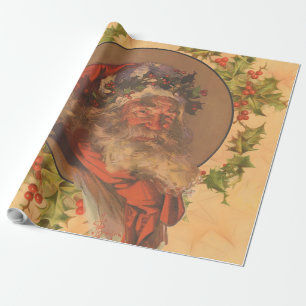 Papel De Regalo Papá Noel Leyendecker Antiguo Victoriano