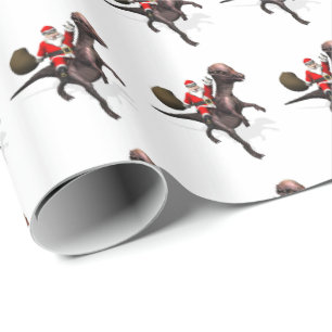 Papel De Regalo Papá Noel montado en Pachyosaurus