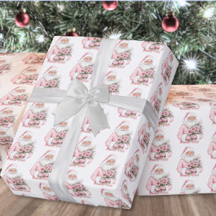 Papel De Regalo Papá Noel Navidad Rosa
