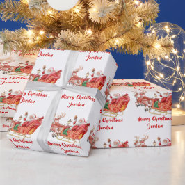 Papel De Regalo Papá Noel navideño personalizado