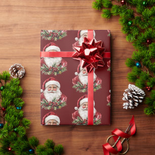 Papel De Regalo Papa Noel Navideño Regalo Antiguo