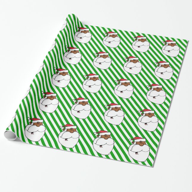 Papel De Regalo Papá Noel negro (Desenrollado)