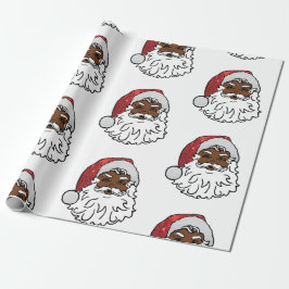 Papel De Regalo Papá Noel negro con lentejuelas