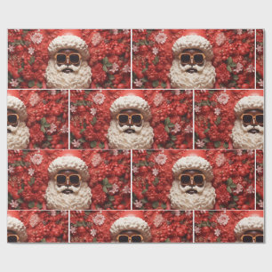 Papel De Regalo Papá Noel Negro Melanina Navidad 3D St. Nick