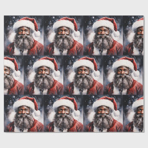 Papel De Regalo Papá Noel Negro Navidad Melanina Hermano Rey