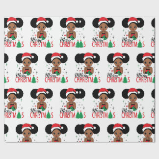 Papel De Regalo Papá Noel negro, Navidades de Melanin, feas masas