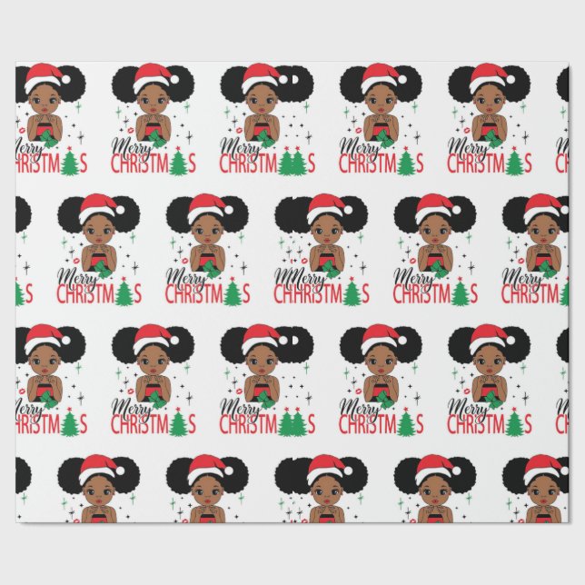 Papel De Regalo Papá Noel negro, Navidades de Melanin, feas masas  (Costura)