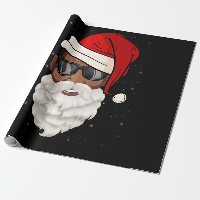 Papel De Regalo Papá Noel Noel negro Noel Santa Afro Americano (Desenrollado)