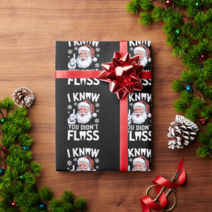 Papel De Regalo Papá Noel sabía que no perdiste Navidad Dentista