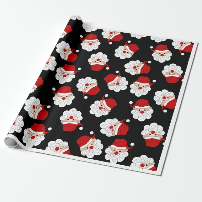Papel De Regalo Papá Noel se enfrenta a un ajuste de regalo - Añad (Desenrollado)